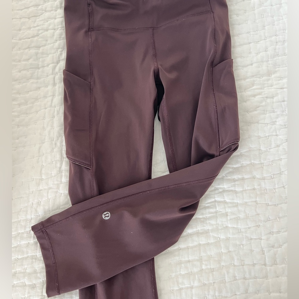 Lululemon 3/4 Length Deep Maroon Leggings